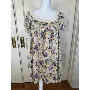 Umgee Women’s Floral Lace Oversized Tunic Top Size Small